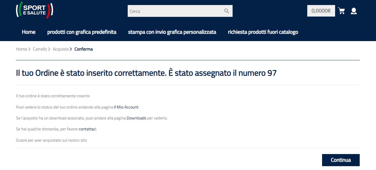 conferma ordine